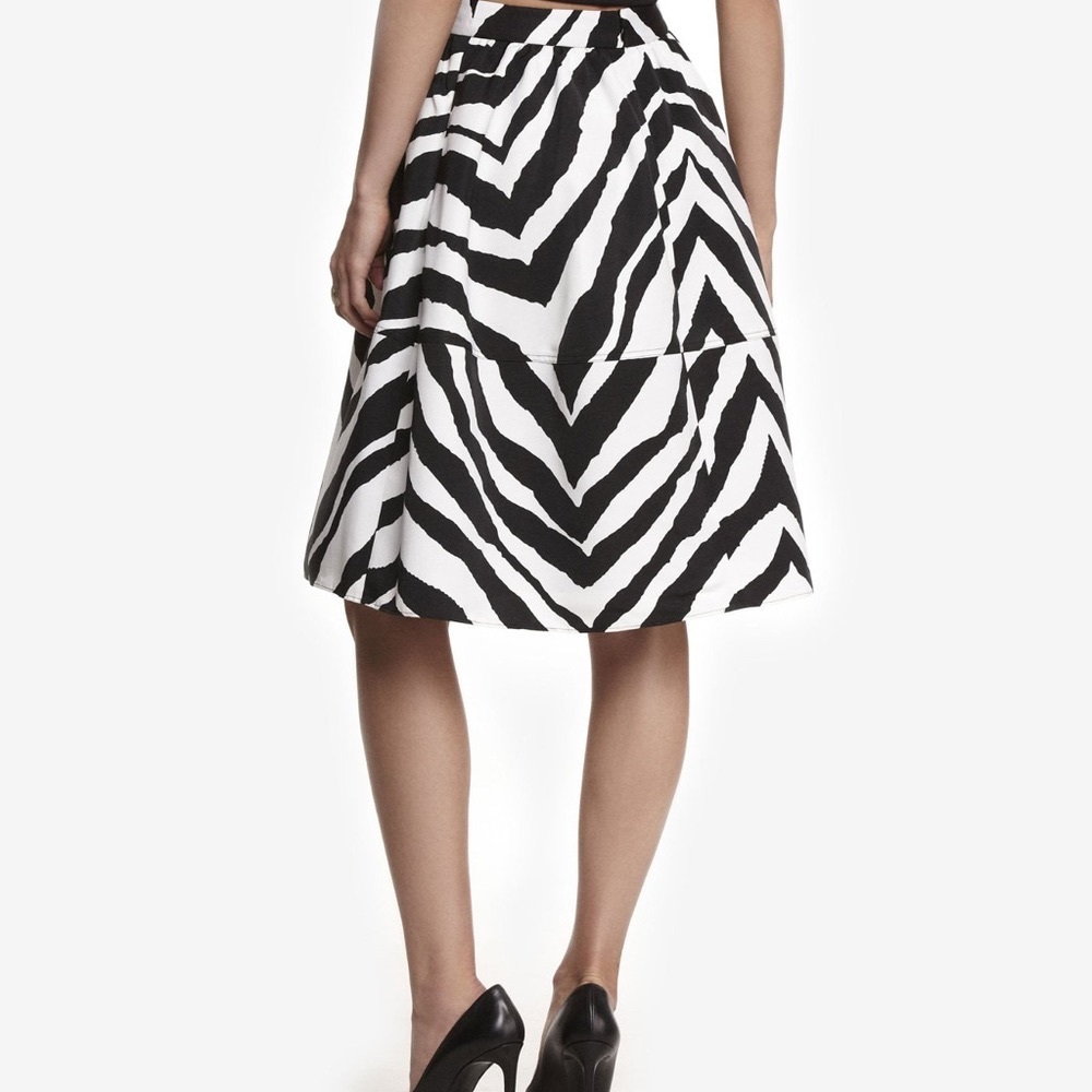 NEW Express zebra print high waisted midi skirt